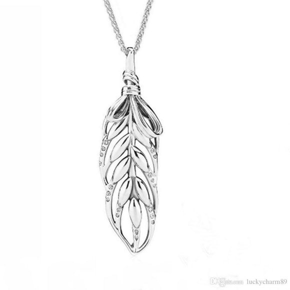 Sterling silver floating grain with CZ necklace 28 - Picture 5 of 7